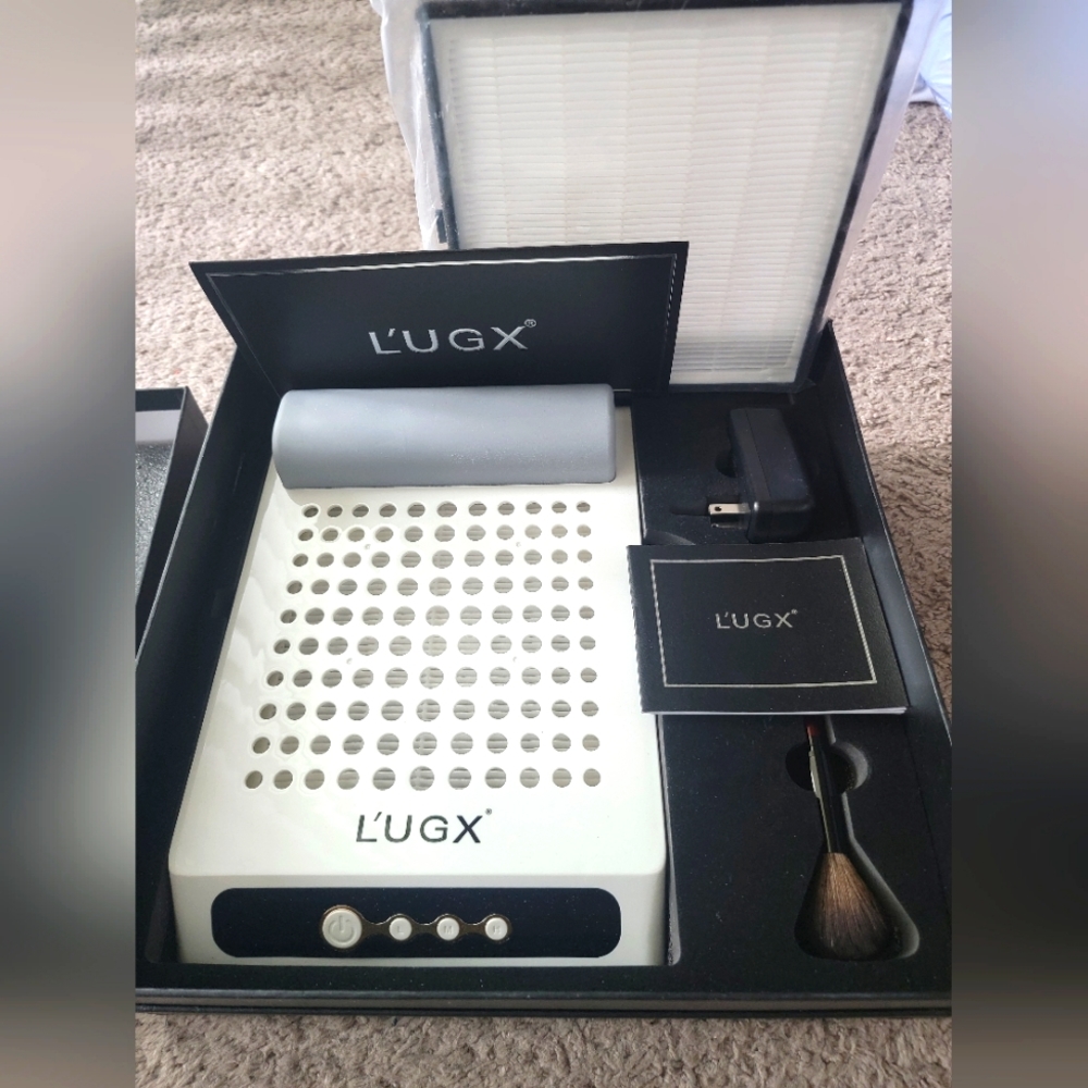 New L'UGX Rechargeable Nail Dust Collector with 2 Reusable Filters